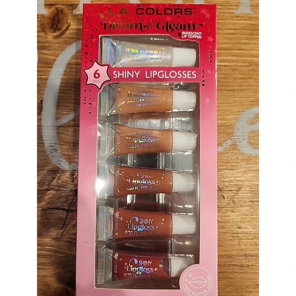 NEw L.A. Colors Dream to Gleam 6 pc. Shiny Lip Gloss Set & Eyeshadow Palette Set